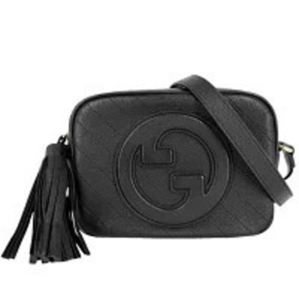 Gucci Blondie Interlocking GG Leather Crossbody Bag Black